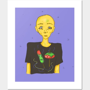 wilty lemon face Posters and Art